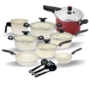 Jogo de Panelas Antiaderente Teflon Premium 11 Peças. 7 Panelas+ 2 brindes, 3 utencilios + Panela de Pressão 4,5Lt