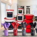 Kit Completo para Organização de Cozinha — 9 Potes + 12 Utensílios em Silicone e Bambu | InovaLar Deccor