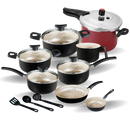 Jogo de Panelas Antiaderente Teflon Premium 11 Peças. 7 Panelas+ 2 brindes, 3 utencilios + Panela de Pressão 4,5Lt