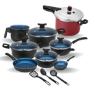 Jogo de Panelas Antiaderente Teflon Premium 11 Peças. 7 Panelas+ 2 brindes, 3 utencilios + Panela de Pressão 4,5Lt