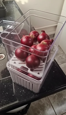 Kit 4 Organizador de Geladeira 3,8 Litros Cesto ou 2,8 Com Tampa Multiuso Alimento Verdura e Vegetal