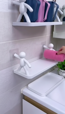 Prateleira Adesiva Multiuso – Organizador de Cozinha e Banheiro Criativo Bonequinho／C-01