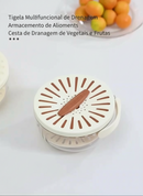 Tigela Multifuncional de Drenagem Armazenamento de Alimentos Cesta de Drenagem de Vegetais e Frutas