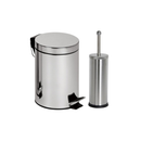 Kit Lixeira Inox 5L com Pedal + Escova Sanitária Inox | Banheiro Moderno e Higiênico – InovaLar Deccor