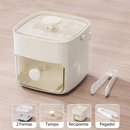 Dispenser De Gelo Bandeja Caixa 48 Cubos Com Gaveta Botão Solta Gelo E Pegador Luxo