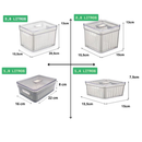 Kit 4 Organizador de Geladeira 3,8 Litros Cesto ou 2,8 Com Tampa Multiuso Alimento Verdura e Vegetal