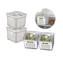 Kit 4 Organizadores de Geladeira BPA Free com Cesto e Tampa – Transparente Multiuso