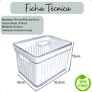 Kit 4 Organizador de Geladeira 3,8 Litros Cesto ou 2,8 Com Tampa Multiuso Alimento Verdura e Vegetal