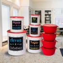 Kit Completo para Organização e Cozinha — 9 Potes + 12 Utensílios de Silicone e Bambu | InovaLar Deccor