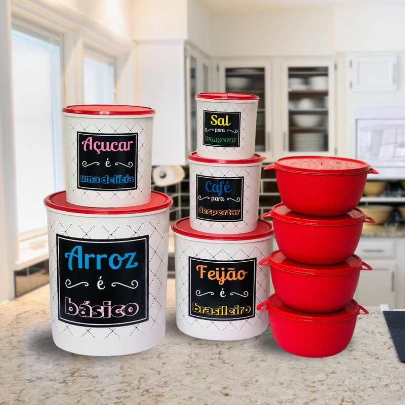 Kit Completo para Organização e Cozinha — 9 Potes + 12 Utensílios de Silicone e Bambu | InovaLar Deccor