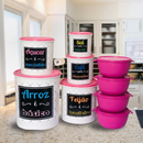 Kit Completo para Organização e Cozinha — 9 Potes + 12 Utensílios de Silicone e Bambu | InovaLar Deccor