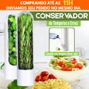 Pote Conservador Ervas Temperos Frescos Plástico 10cm x 6,5 Preserva Sabor Qualidade Ingredientes