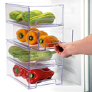 Kit 4 Gaveteiros Prime Organizador de Geladeira – Acrílico BPA Free, Empilhável e Prático – InovaLar Deccor