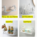Organize sem Furos! Kit Buddy Dupla com 2 Prateleiras Adesivas - O Segredo para um Banheiro e Cozinha Arrumados em Segun