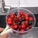 Tigela Multifuncional para Lavar, Drenar e Armazenar Frutas e Vegetais – Com Alça Dobrável e Tampa