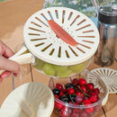 Tigela Multifuncional para Lavar, Drenar e Armazenar Frutas e Vegetais – Com Alça Dobrável e Tampa