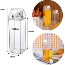 Kit 2 Garrafa Grande com adesivo Caixa Leite Suco Água Acrílico 1 Litro de Cada